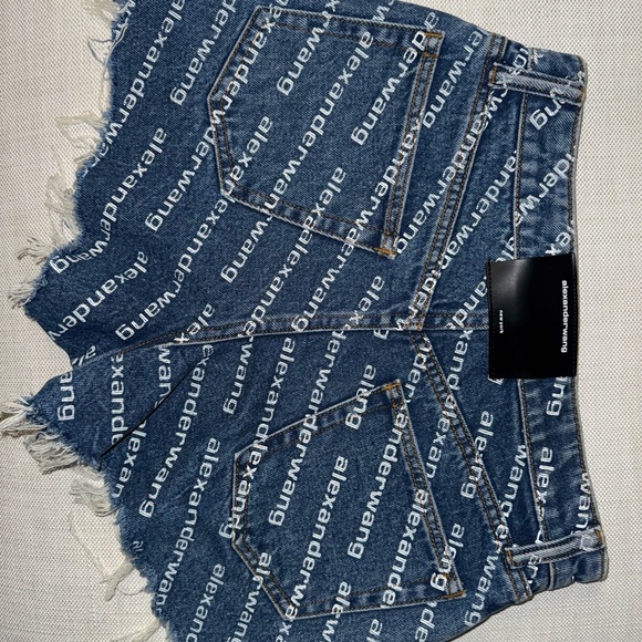 Alexander Wang Indigo Denim High-Rise Shorts - Picture 1 of 3